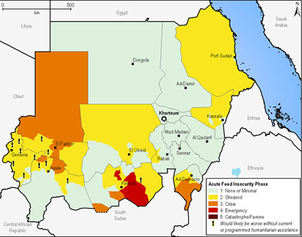 Sudan food insecurity map