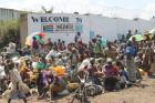 Displaced civilians in eastern Congo camped outside of MONUSCO military base.