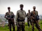 Colonel Makenga, center, commander of the M23 rebel movement.