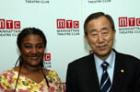 Ban Ki-moon and Lynn Nottage