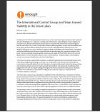 Publication front page, "The International Contact Group and Steps toward Stabil