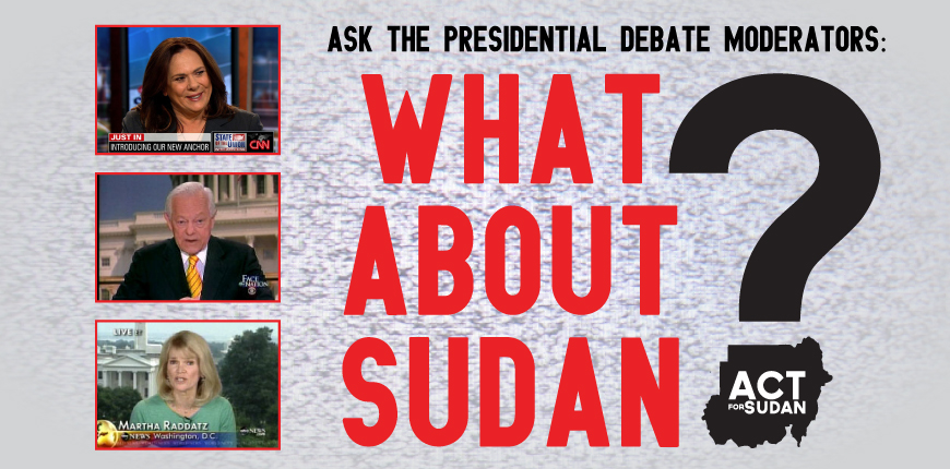 Take Action: Ask the Debate Moderators to Ask about Sudan